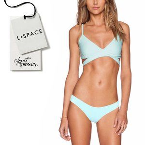 NWT . l*space . chloe & sandy bikini . turquoise . dd . x-large